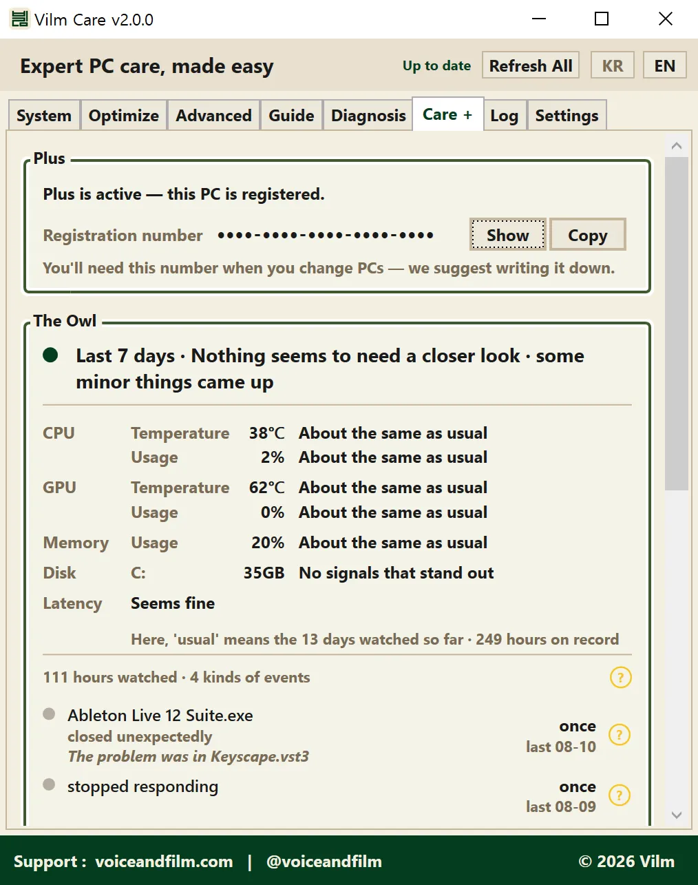 Care tab